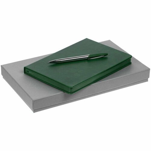 Набор Brand Tone, зеленый, 29,7х18х3,5 см, ежедневник - искусственная кожа; ручка - металл, покрытие софт-тач; коробка - картон