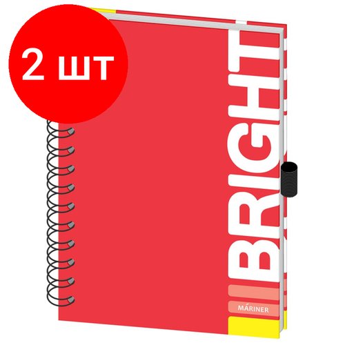 Комплект 2 штук, Бизнес-тетрадь Bright, А5.120л, 148х205, клетка, красный, 0014