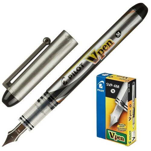 Ручка перьевая PILOT одноразовая SVP-4M V-Pen, черные чернила, 0,58мм